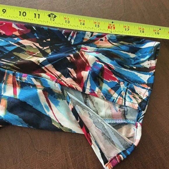 Women's 3/4 Sleeve Colorful Dress Zipper Front Open Flared Sleeves Artsy 22/24 - Picture 8 of 10